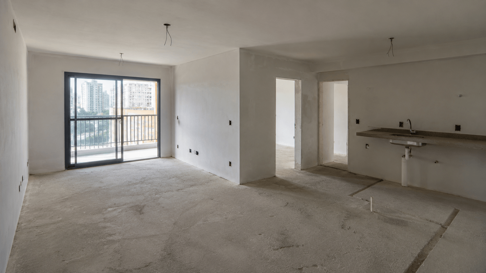 Fachada contemporânea com volumes puros e linhas retas